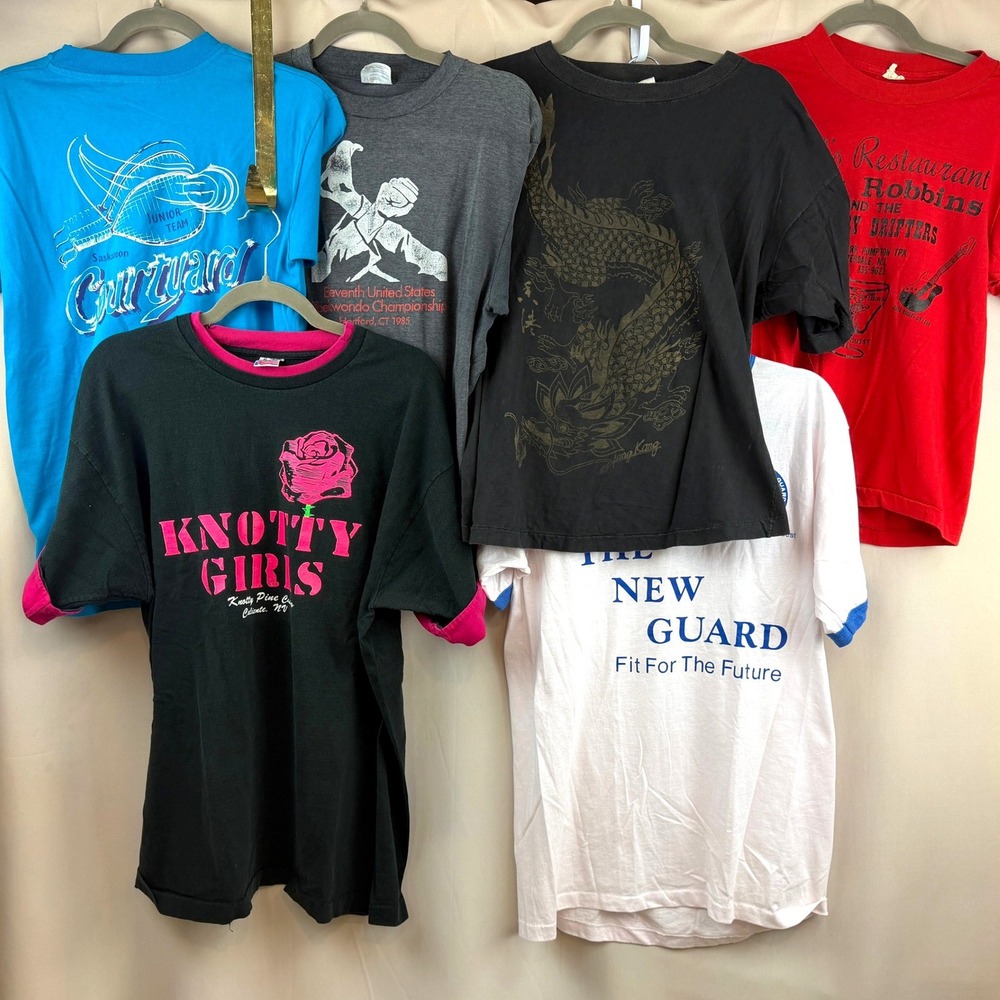 Vintage Single Stitch T-Shirt‎ Lot (6) Racquetball Western Graphic Screen Stars
